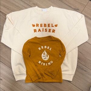 Boutique Rebel Raiser / Rising Rebel Toddler Sweatshirt Set – Mustard & Cream